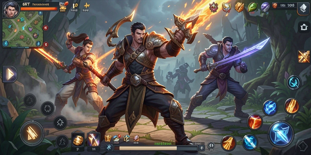 Tampilan gameplay epik dalam 6RT yang menampilkan berbagai aksi pertarungan.