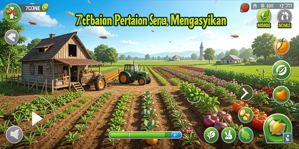 Tampilan gameplay pertanian yang menarik di 7CONE.