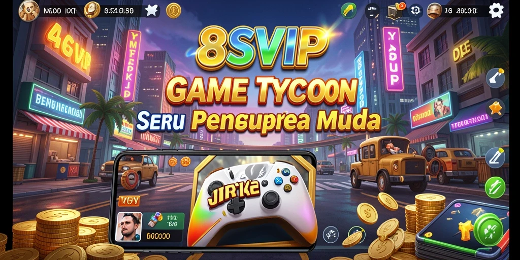 Tampilan gameplay seru 8SVIP yang mencerminkan dunia bisnis.