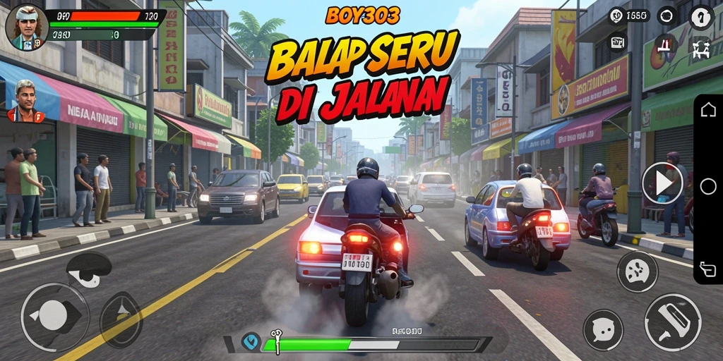 Screenshot aksi balap intens di BOY303.
