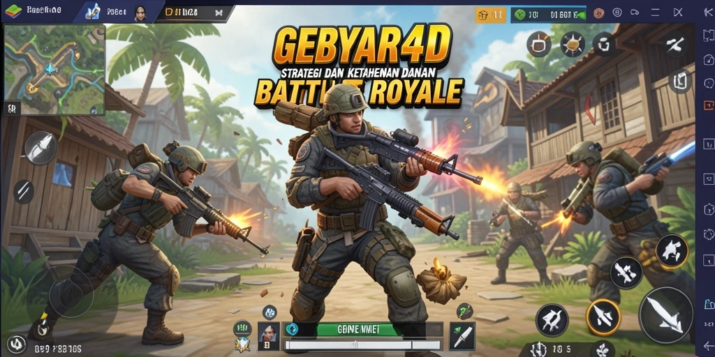 Tangkapan layar dari gameplay GEBYAR4D menampilkan aksi seru Battle Royale.