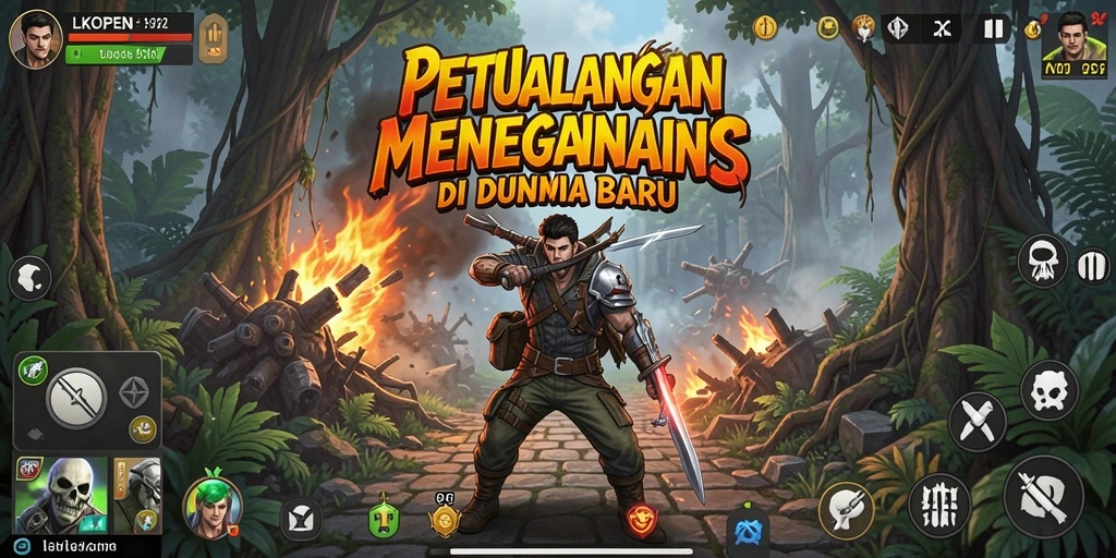 Tangkapan layar LKOPEN menampilkan aksi seru dalam petualangan yang menegangkan.