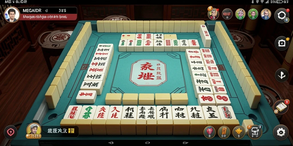 Tampilan gameplay menarik dari MEGAIDR dengan suasana Mahjong.