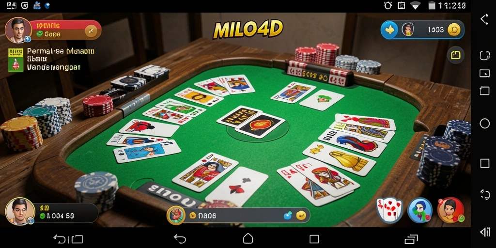 Tampilan gameplay game Gaple yang seru di MILO4D.