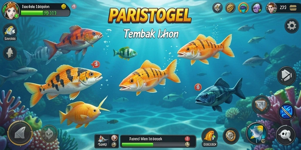 Tampilan gameplay seru saat menembak ikan di PARISTOGEL.