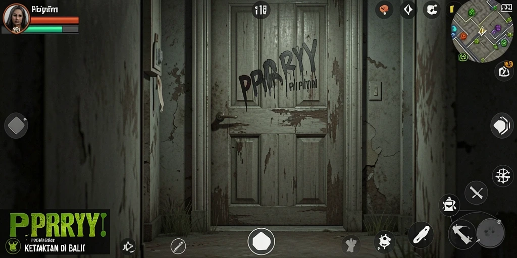 Screenshot menampilkan gameplay menegangkan PPRRYY dengan efek suara Horror.
