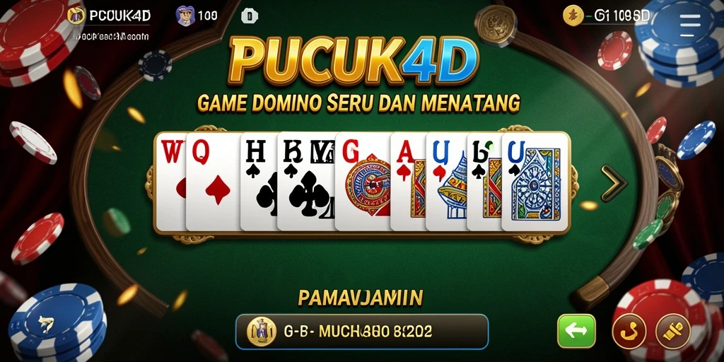 Screenshot utama <strong>PUCUK4D</strong> menampilkan gameplay Domino yang seru dan interaktif.