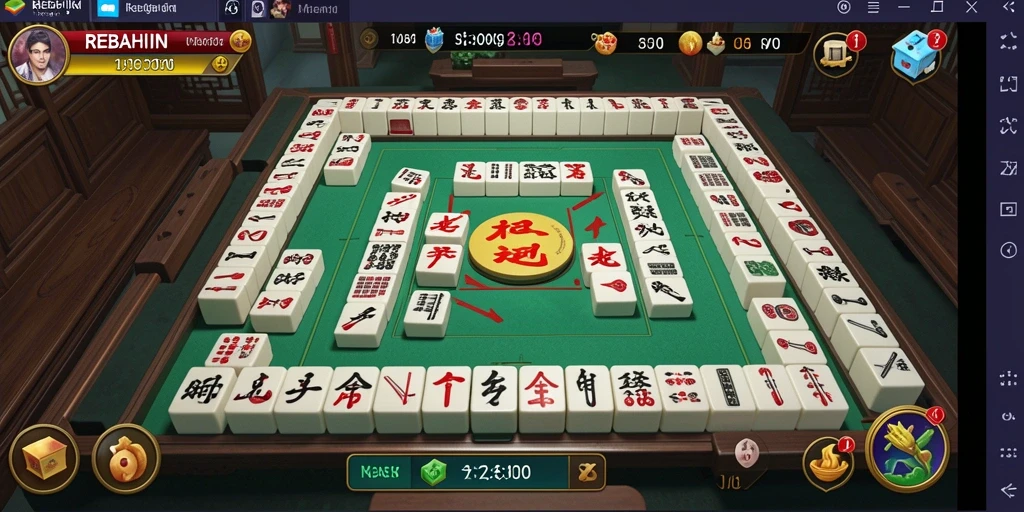 Tampilan gameplay seru dan menarik dari REBAHIN di Mahjong.