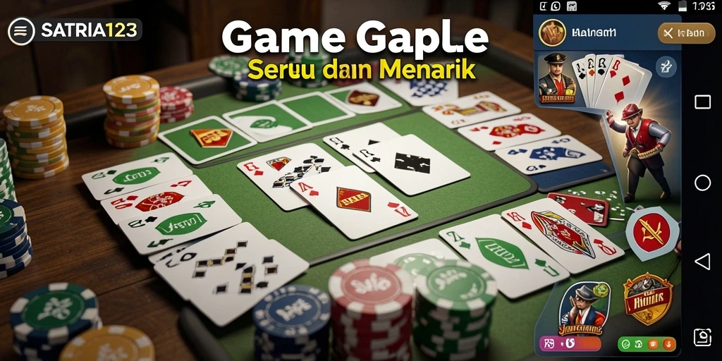 Screenshot menunjukkan gameplay seru dari SATRIA123 dalam Gaple.