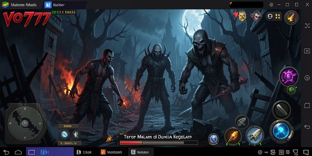 Tangkapan layar gameplay VO777 menampilkan suasana Horror yang mencekam.