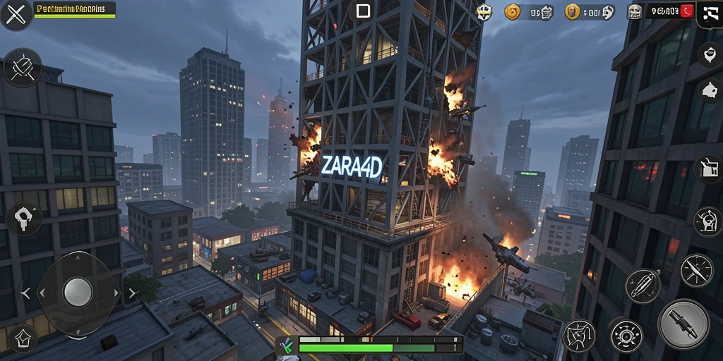 Tampilan menegangkan dalam gameplay ZARA4D Tower Defense.