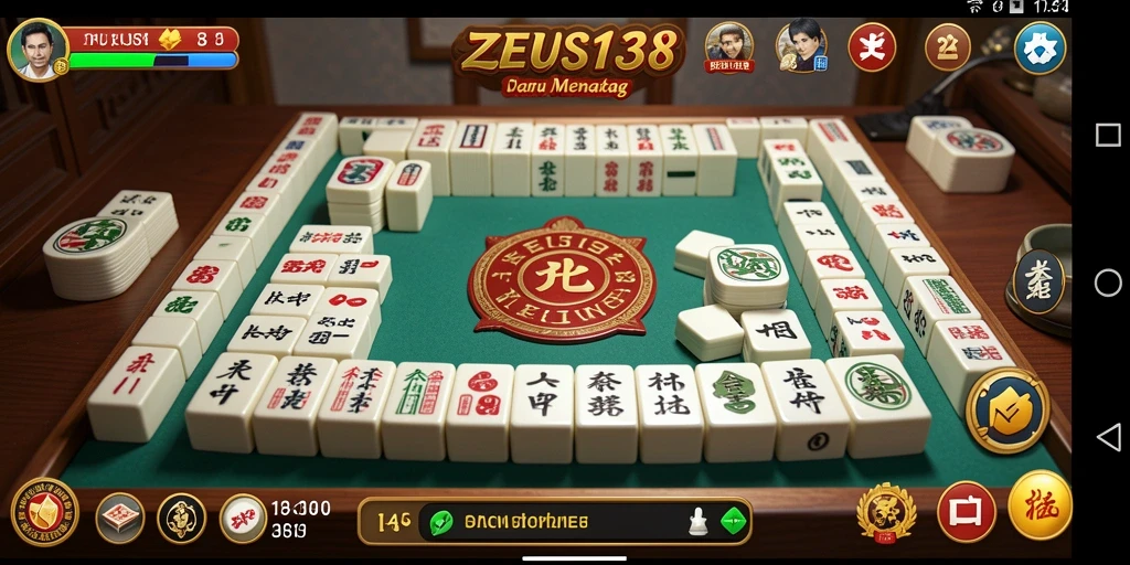 Tampilan game ZEUS138 dengan gameplay Mahjong yang menarik.